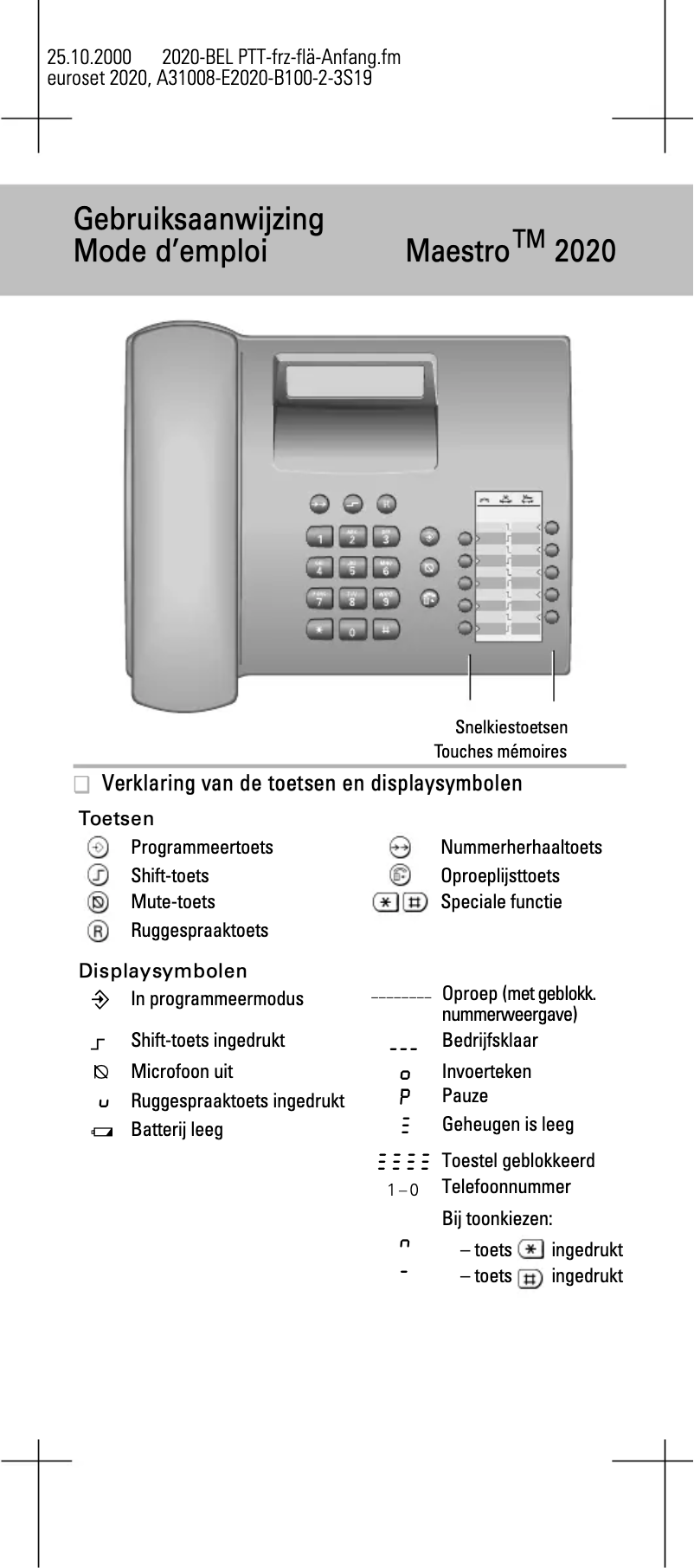 Página nº 1 - Manual de usuario Belgacom Maestro 2020