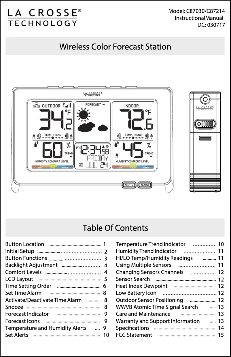 Imagen de la primera página del manual del dispositivo C87214