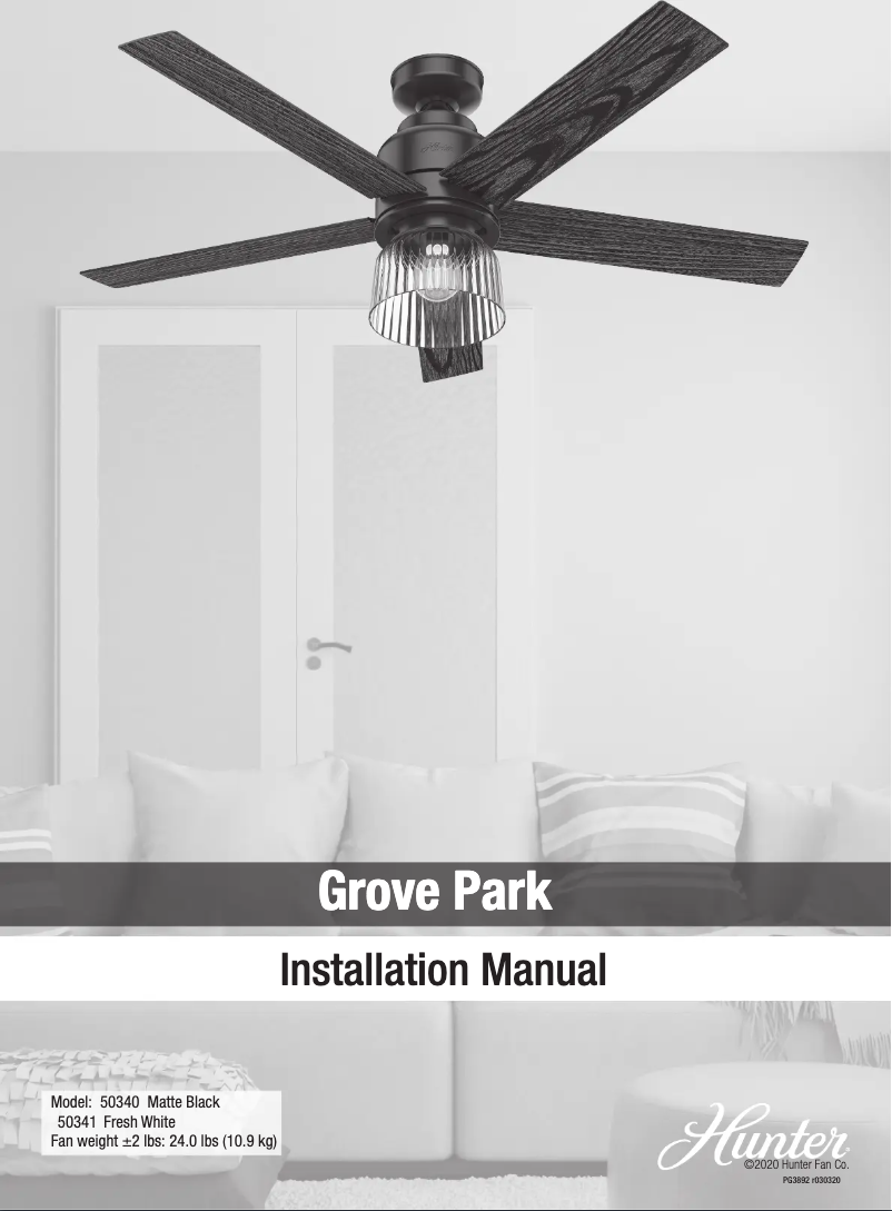 Página nº 1 - Manual de usuario Hunter Grove Park 50341