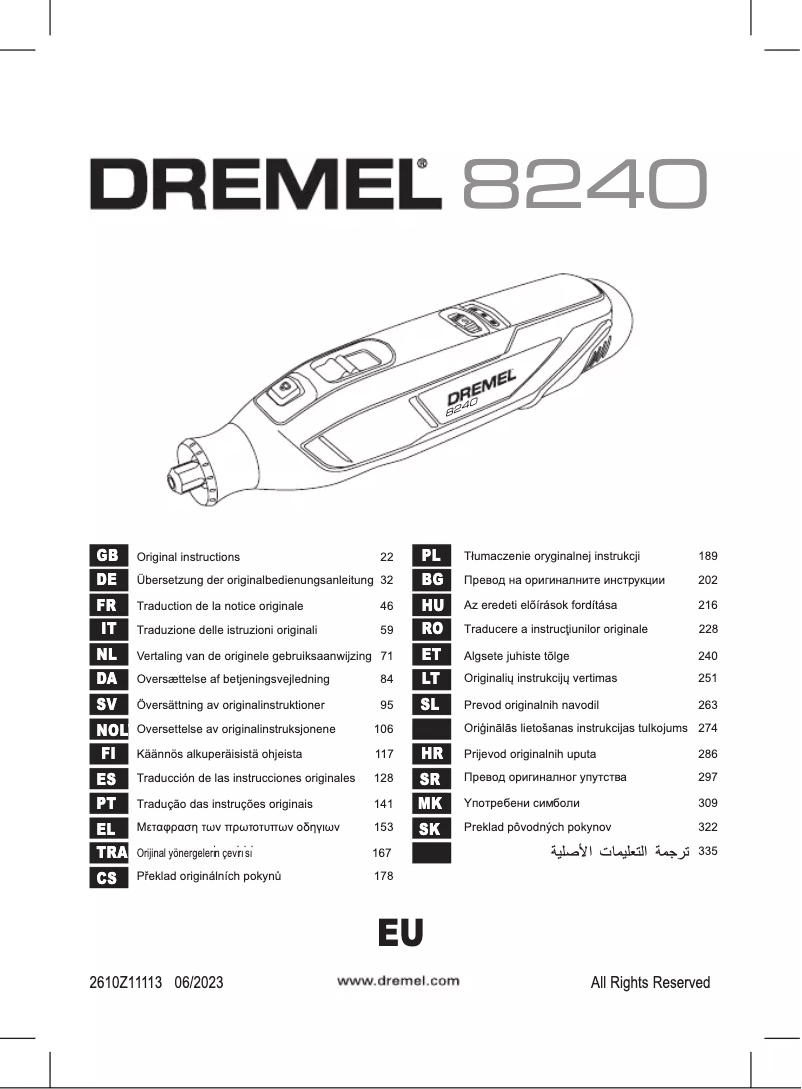 Página 1 del manual Manual de usuario Dremel 8240