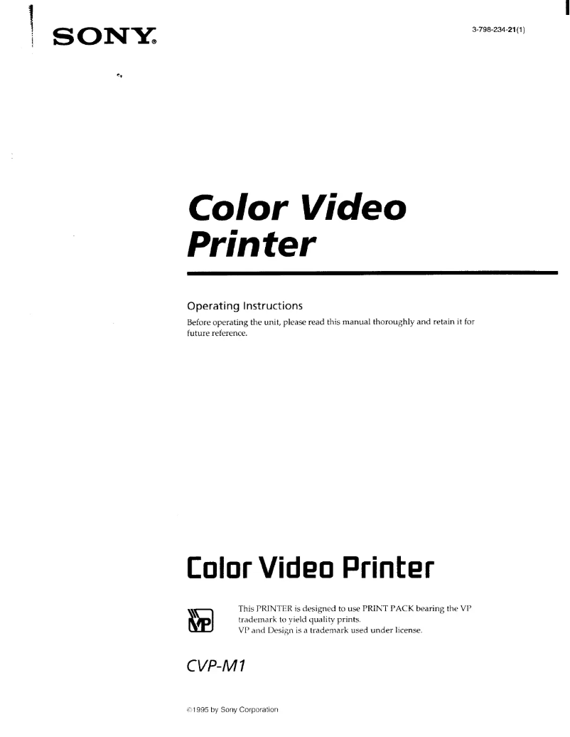 Imagen de la primera página del manual del dispositivo CVP-M1