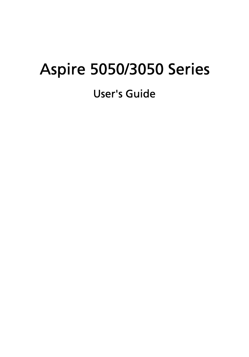 Imagen de la primera página del manual del dispositivo Aspire 5050
