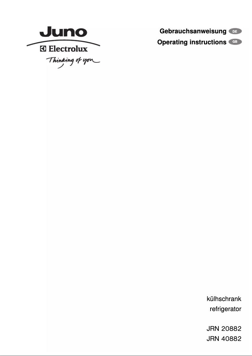 Página 1 del manual Manual de usuario Juno Electrolux JRN40882