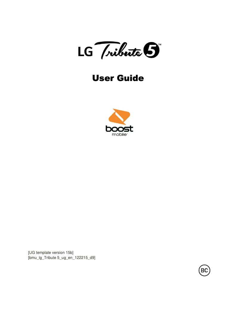 Página 1 del manual Manual de usuario LG Tribute 5