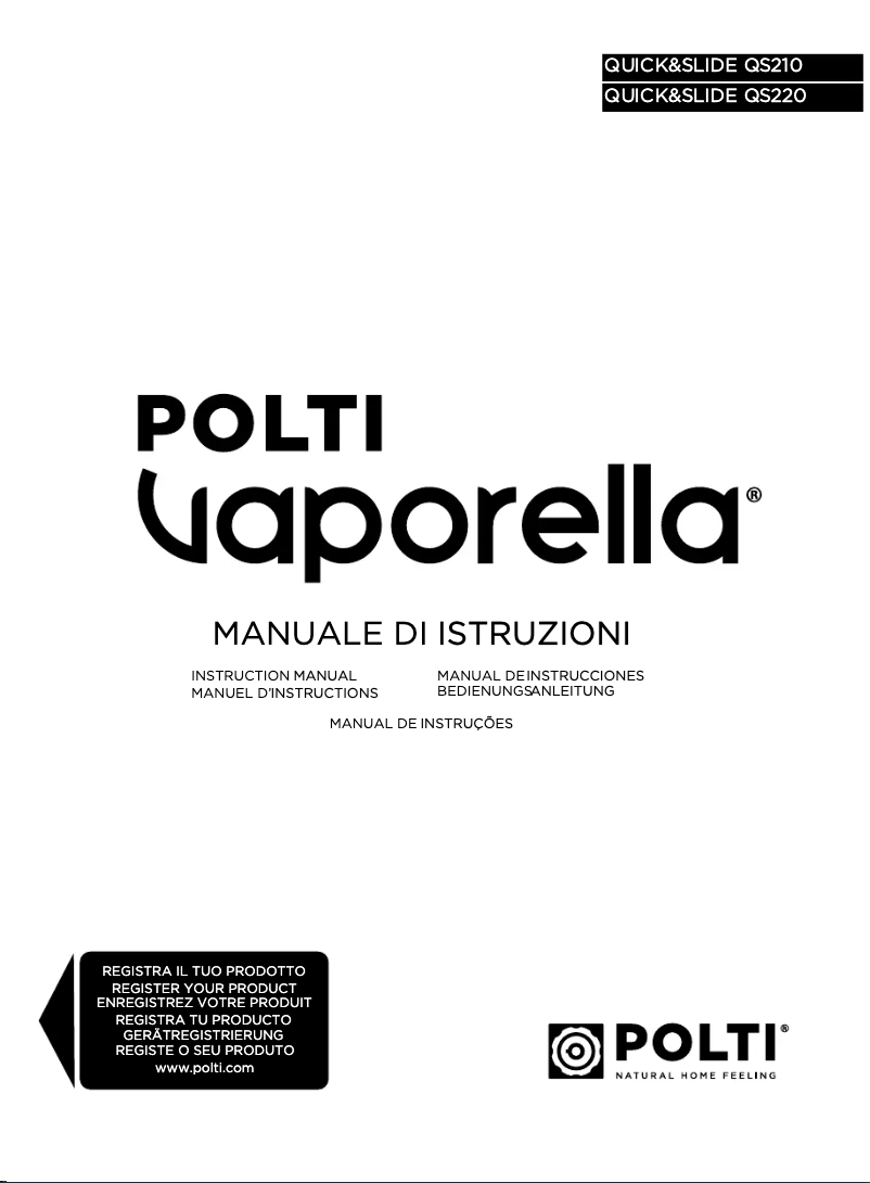Página nº 1 - Manual de usuario Polti Vaporella Quick & Slide QS220