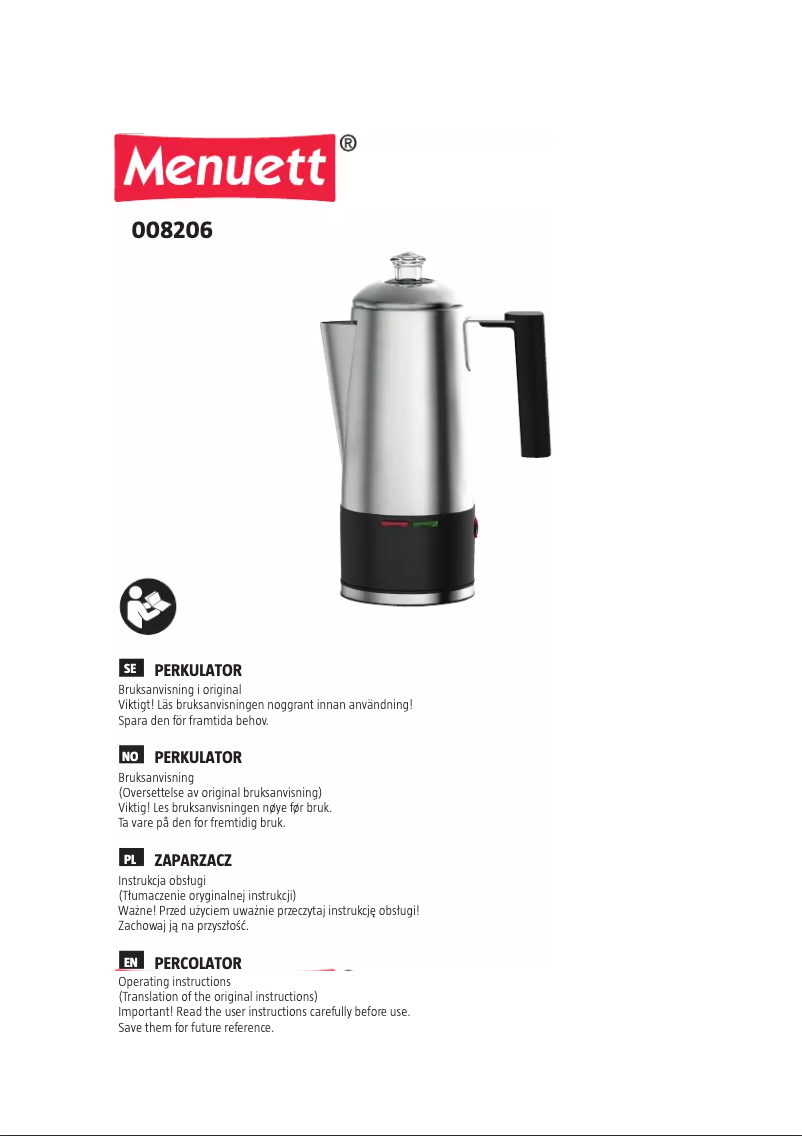 Página nº 1 - Manual de usuario Menuett 008-206