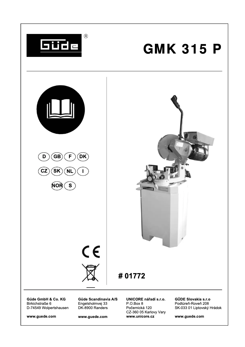 Imagen de la primera página del manual del dispositivo GMK 315 P
