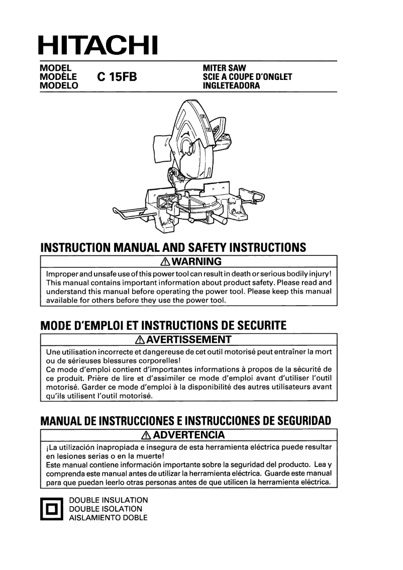 Página 1 del manual Manual de usuario HiKOKI C15FB