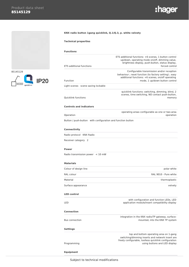 Imagen de la primera página del manual del dispositivo 85145129