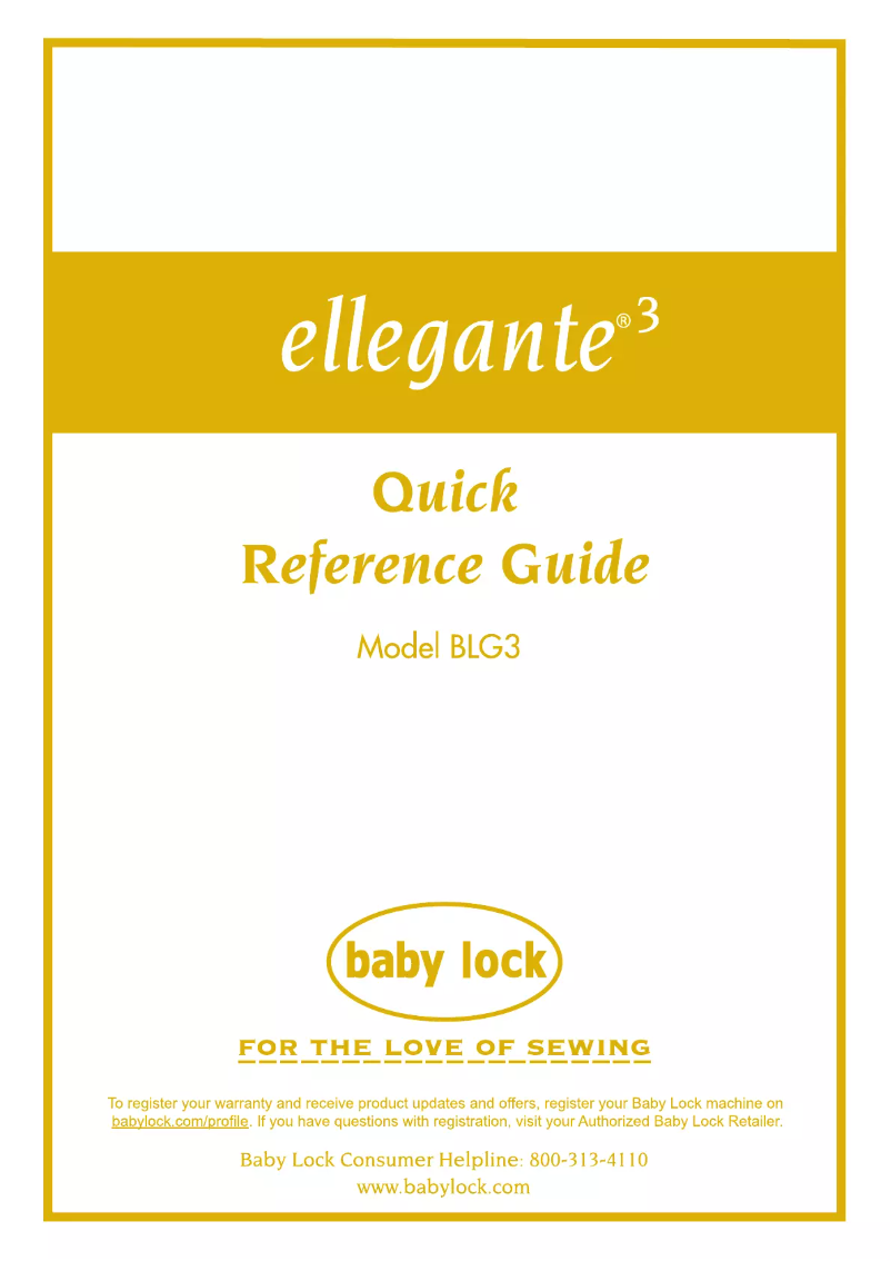 Página 1 del manual Manual de usuario Baby Lock Ellegante 3