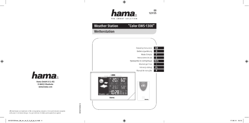 Imagen de la primera página del manual del dispositivo 00123135