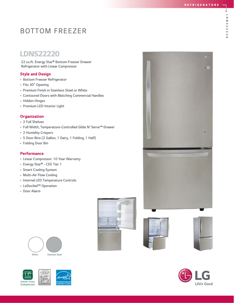 Imagen de la primera página del manual del dispositivo LDNS22220W