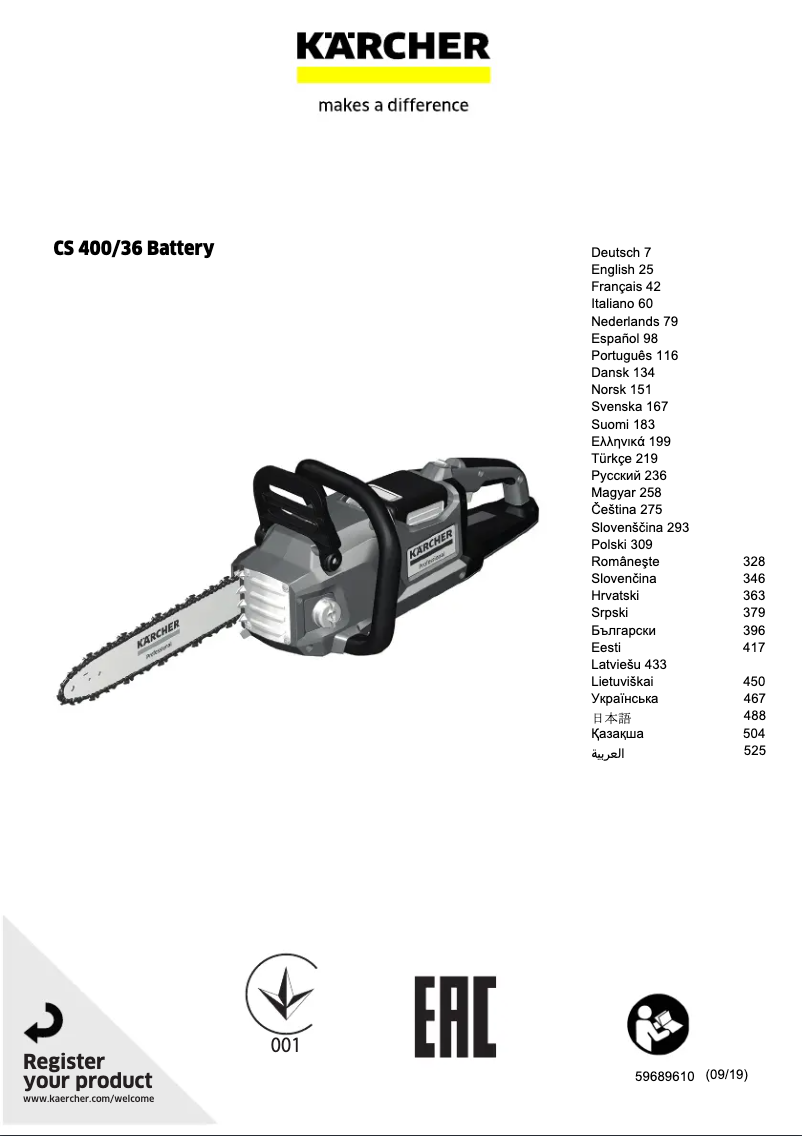 Página nº 1 - Manual de usuario Kärcher CS 400/36 Bp