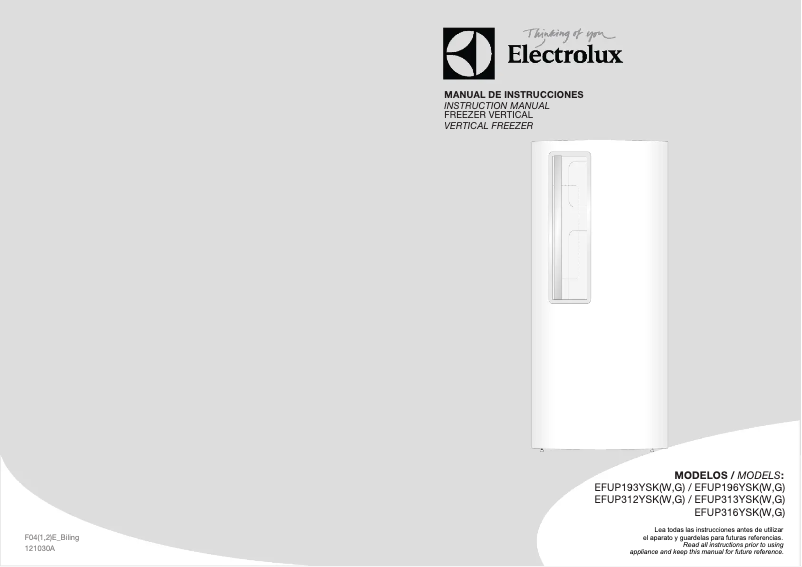 Imagen de la primera página del manual del dispositivo EFUP193YSKG