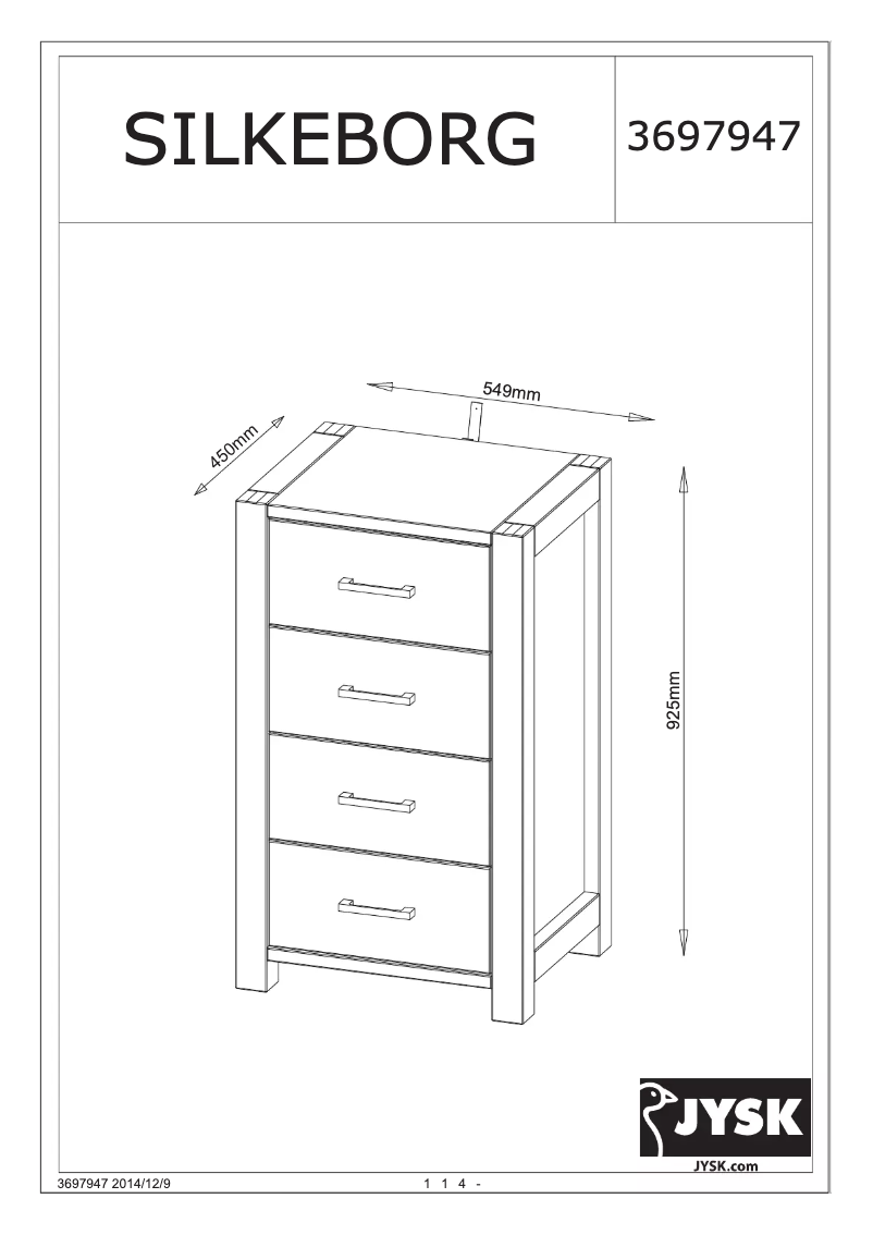 Imagen de la primera página del manual del dispositivo Silkeborg (55x93x45)