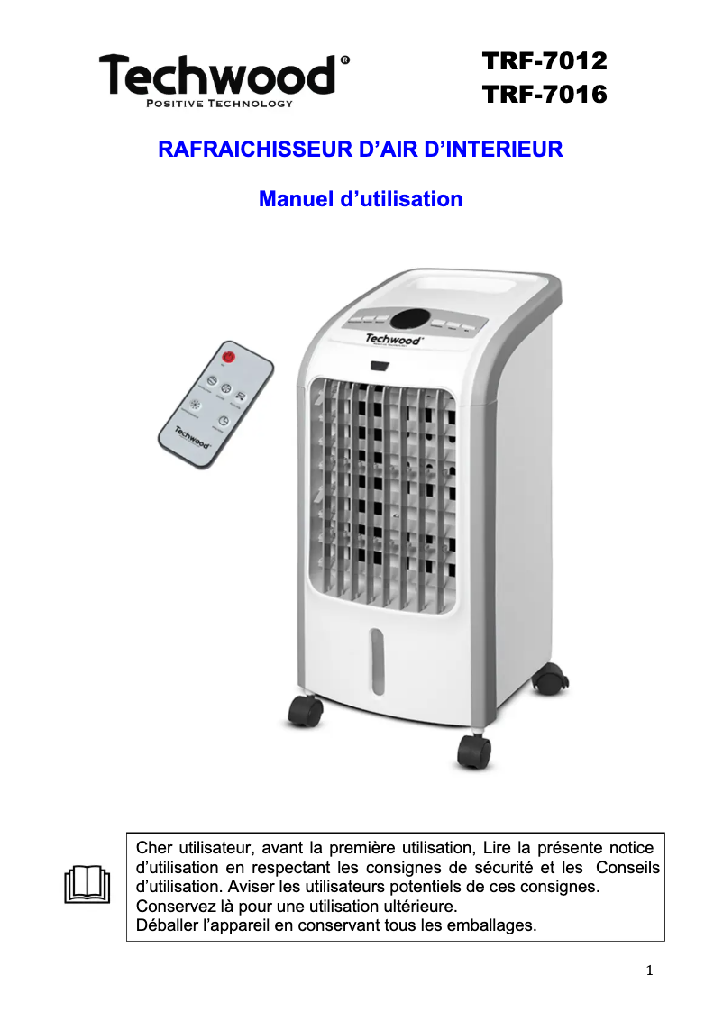 Imagen de la primera página del manual del dispositivo TRF-7012