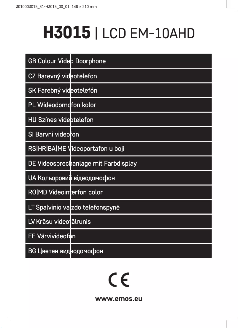 Imagen de la primera página del manual del dispositivo H3015