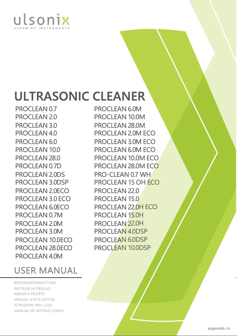 Imagen de la primera página del manual del dispositivo PROCLEAN 15.0H