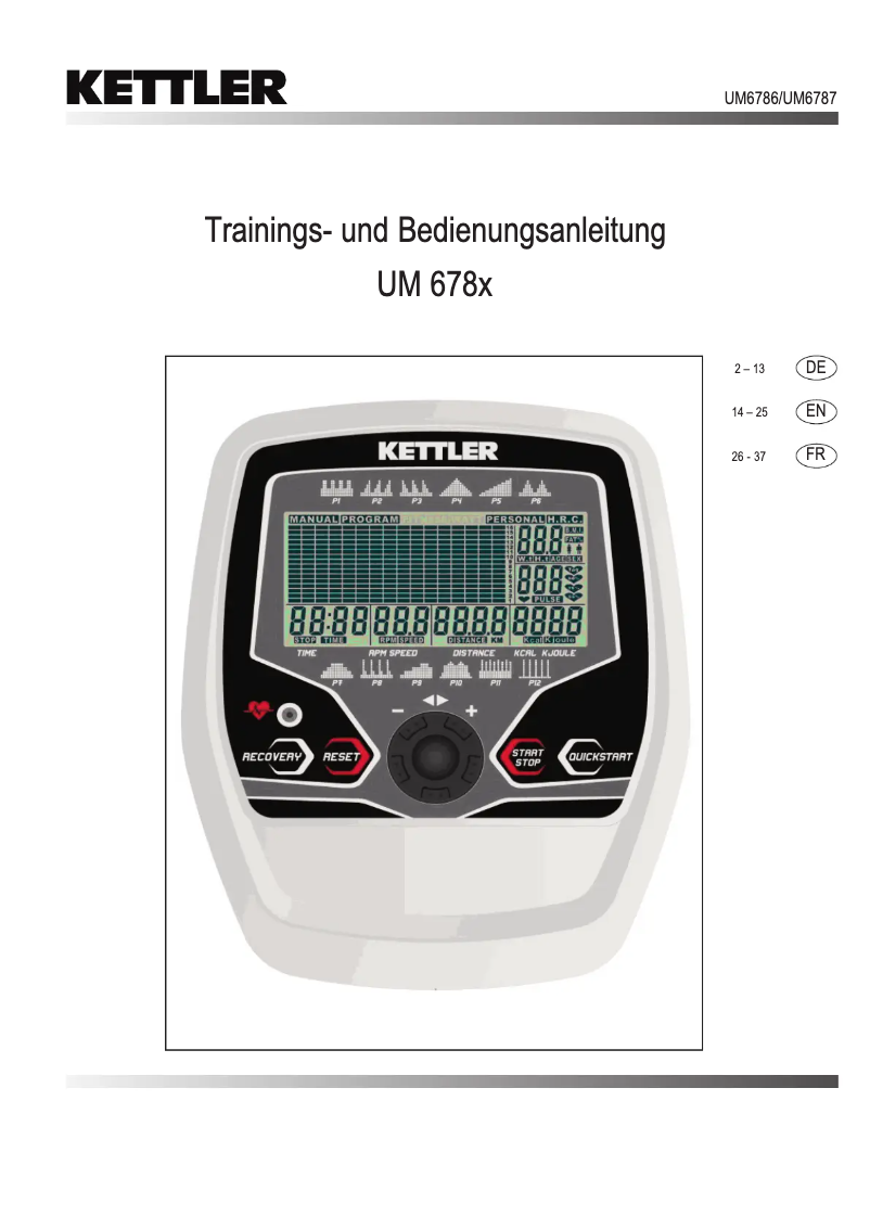 Página nº 1 - Manual de usuario Kettler Nova P