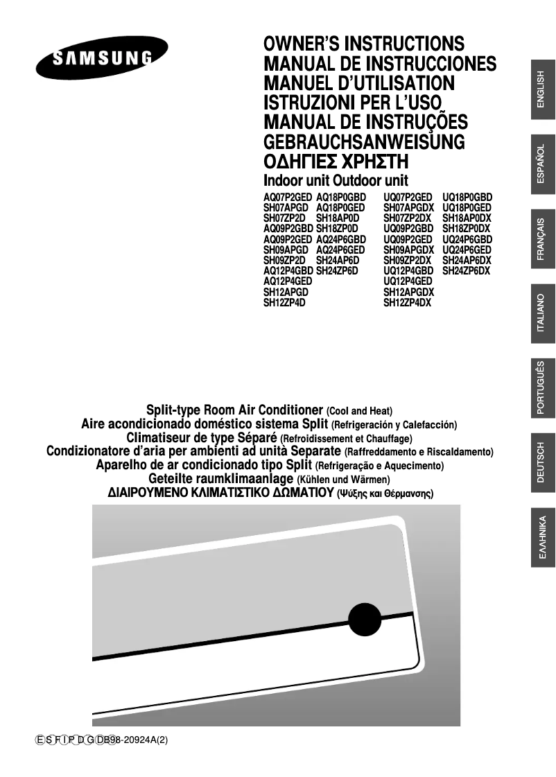 Página 1 del manual Manual de usuario Samsung SH12ZP4D/XFO