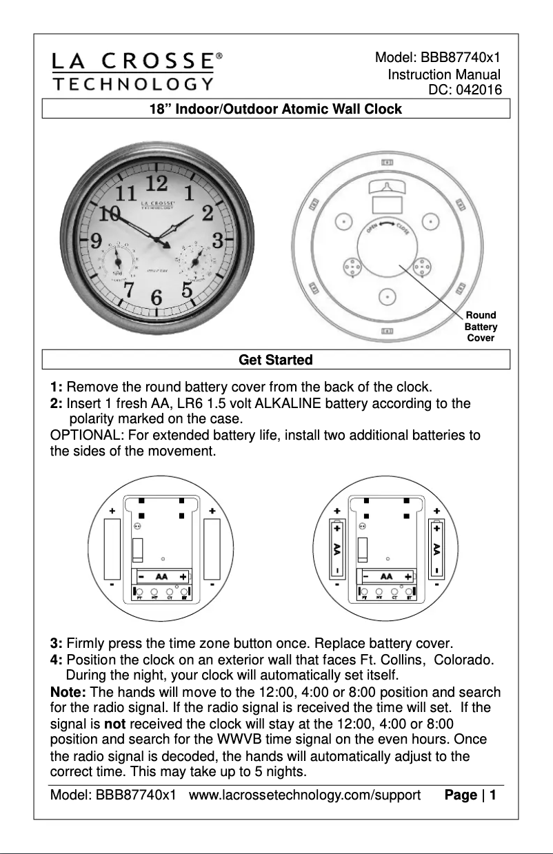 Imagen de la primera página del manual del dispositivo BBB87740X1