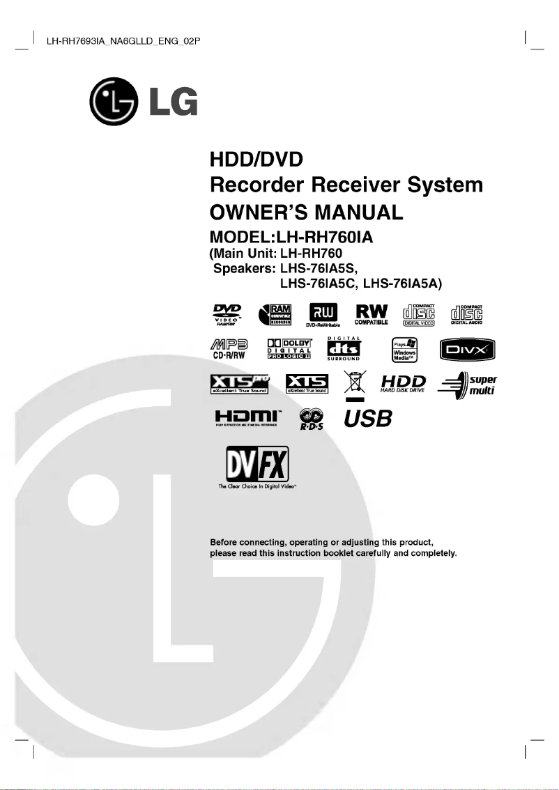 Página nº 1 - Manual de usuario LG LH-RH760IA
