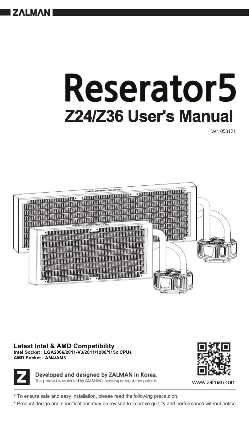 Imagen de la primera página del manual del dispositivo Reserator5 Z36
