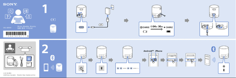 Imagen de la primera página del manual del dispositivo SRS-XB100