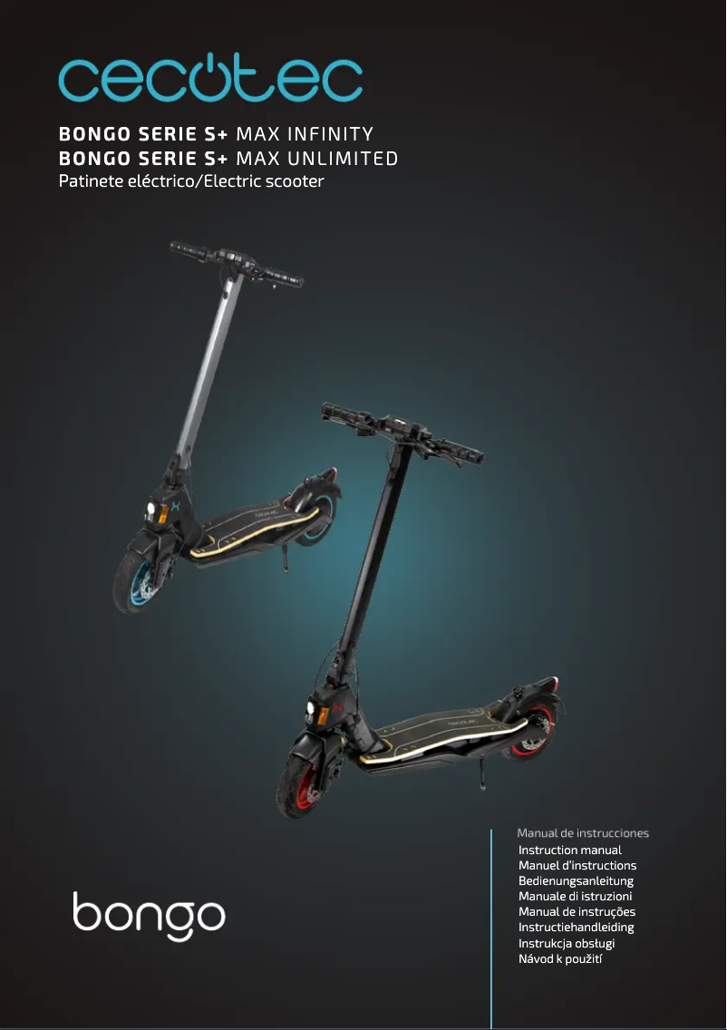 Imagen de la primera página del manual del dispositivo Bongo Serie S+Max Unlimited
