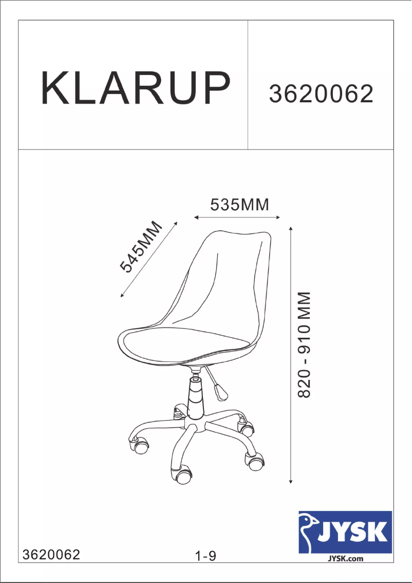 Página nº 1 - Manual de usuario JYSK Klarup