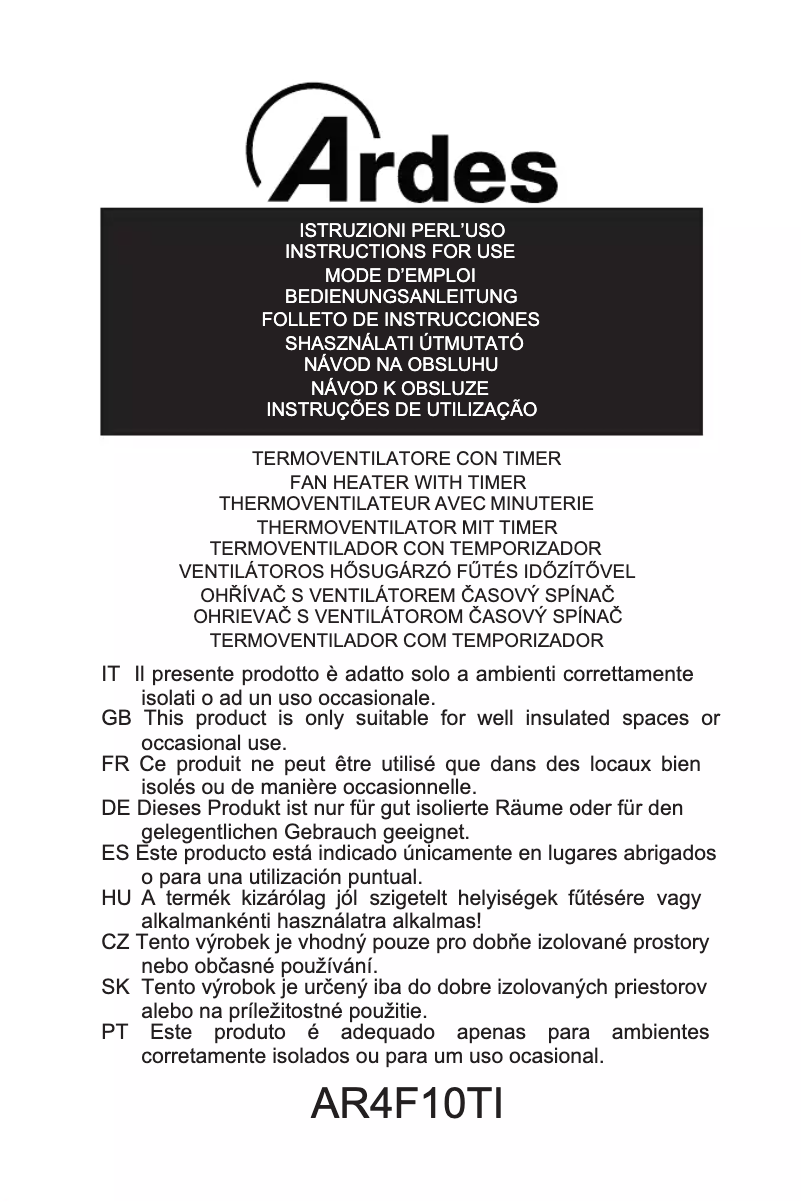 Página nº 1 - Manual de usuario Ardes AR4F10TI