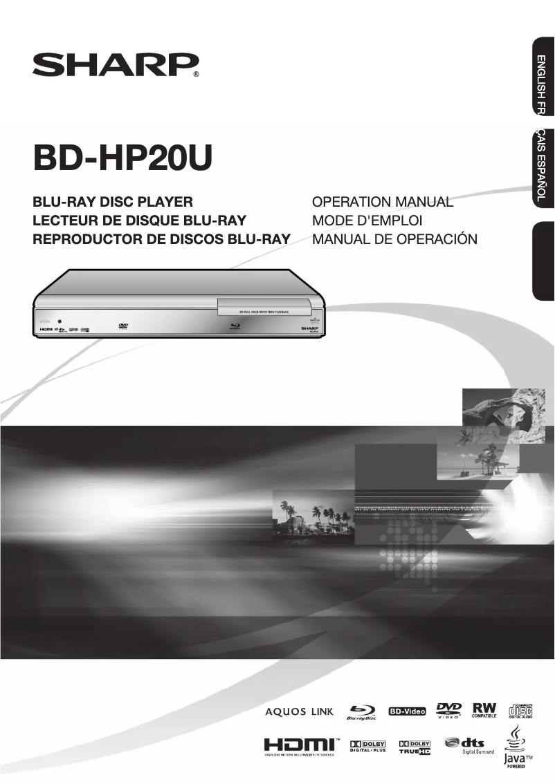 Página 1 del manual Manual de usuario Sharp BD-HP20U