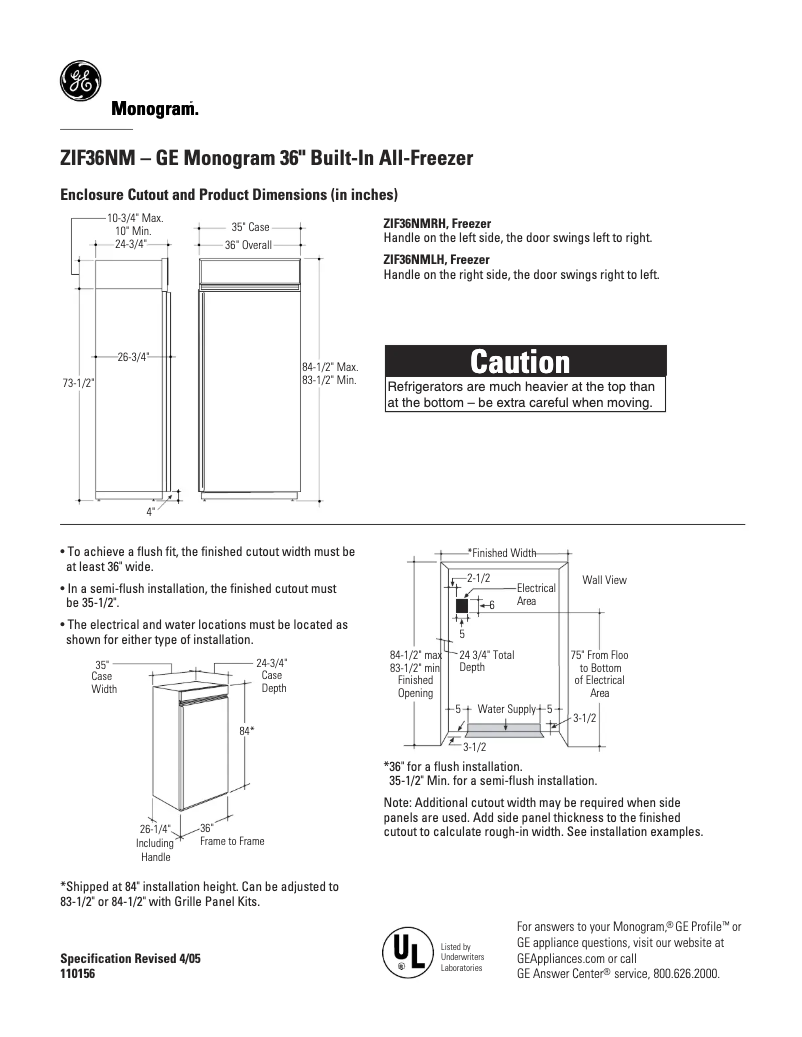 Imagen de la primera página del manual del dispositivo ZIF36NMRH
