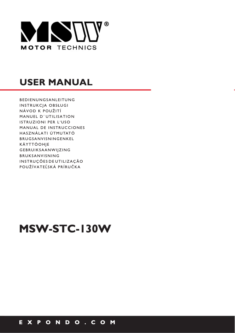 Página 1 del manual Manual de usuario MSW MSW-STC-130W