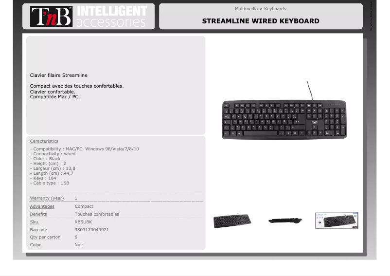 Página 1 del manual Manual de usuario T'nB KBSUBK