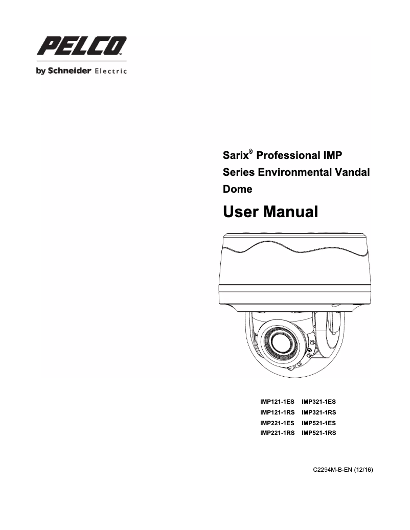 Imagen de la primera página del manual del dispositivo Sarix Professional IMP221-1RS