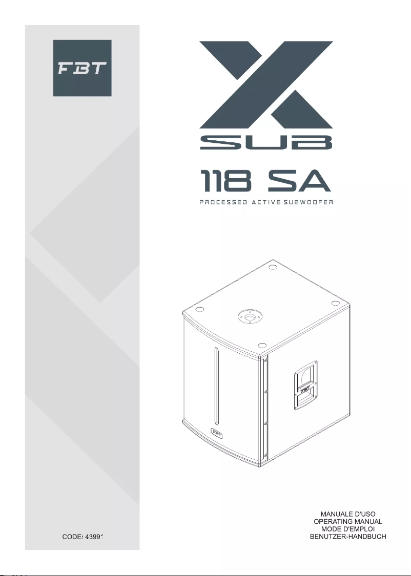 Imagen de la primera página del manual del dispositivo X-SUB 118SA