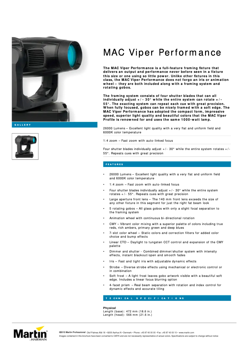 Imagen de la primera página del manual del dispositivo MAC Viper Performance