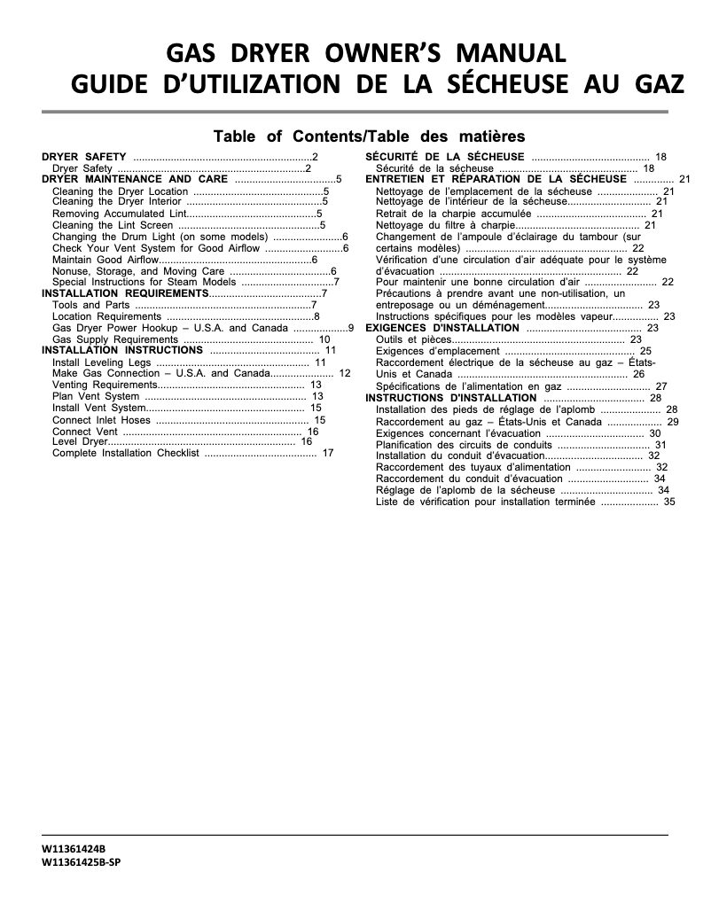 Imagen de la primera página del manual del dispositivo WGD5050LW