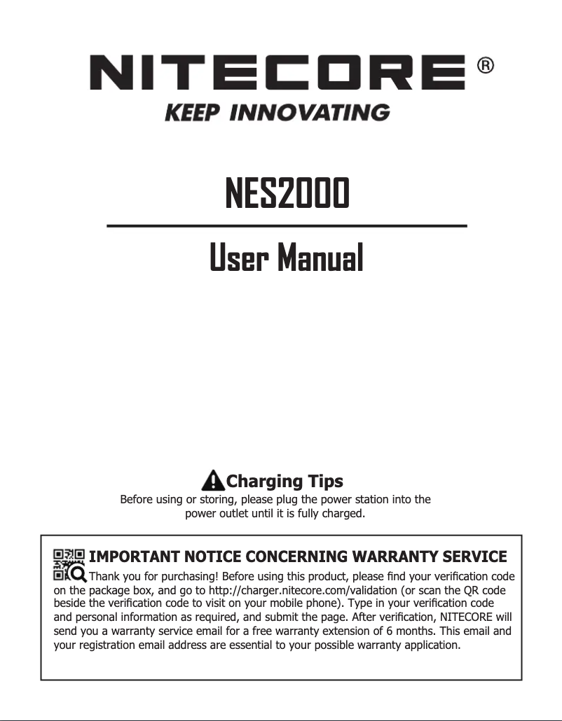 Página 1 del manual Manual de usuario Nitecore NES2000