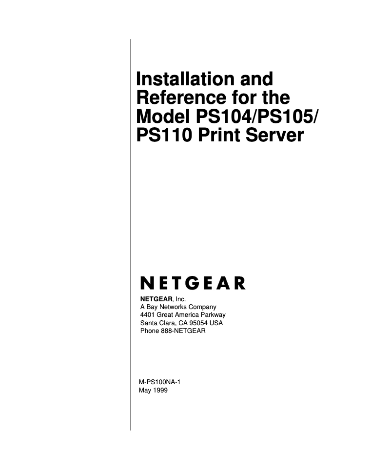 Página nº 1 - Manual de usuario Netgear PS104