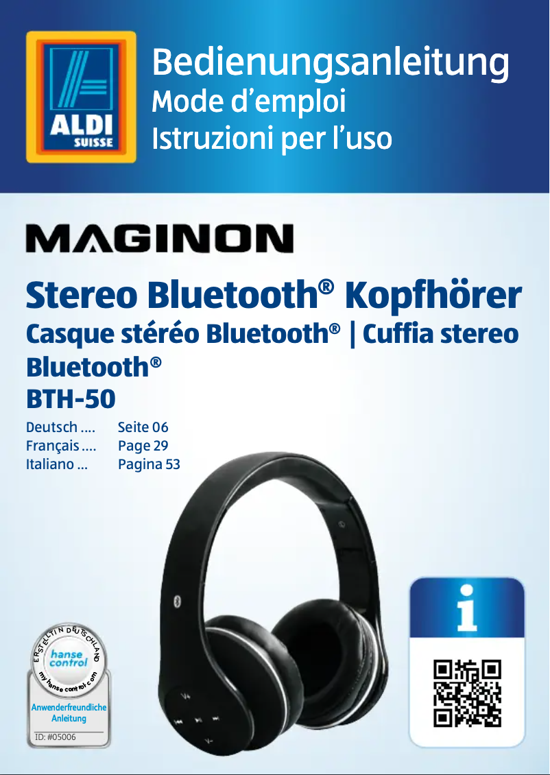 Página 1 del manual Manual de usuario Maginon BTH-50