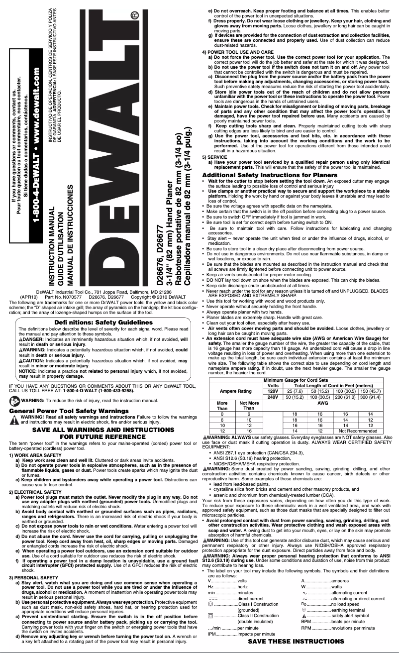 Página 1 del manual Manual de usuario DeWalt D26677K
