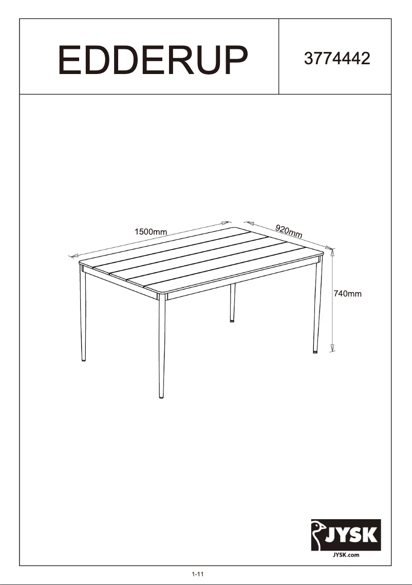 Imagen de la primera página del manual del dispositivo Edderup (91x150x74)
