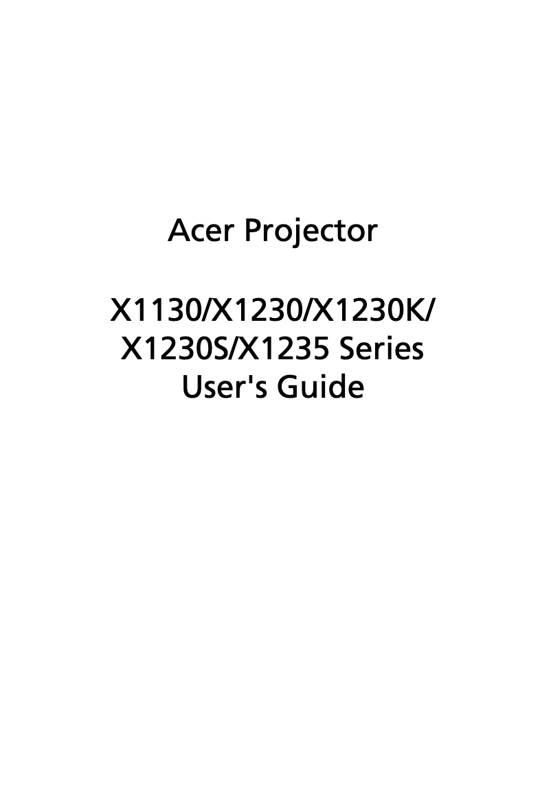 Página nº 1 - Manual de usuario Acer X1230K