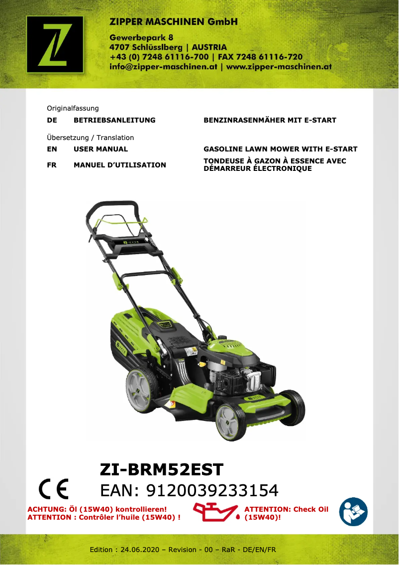 Imagen de la primera página del manual del dispositivo ZI-BRM52EST