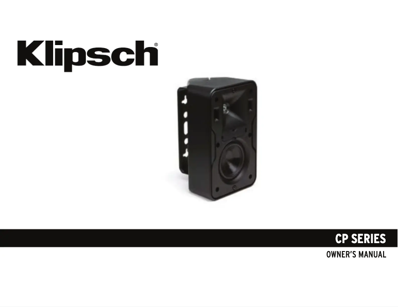 Página 1 del manual Manual de usuario Klipsch CP6