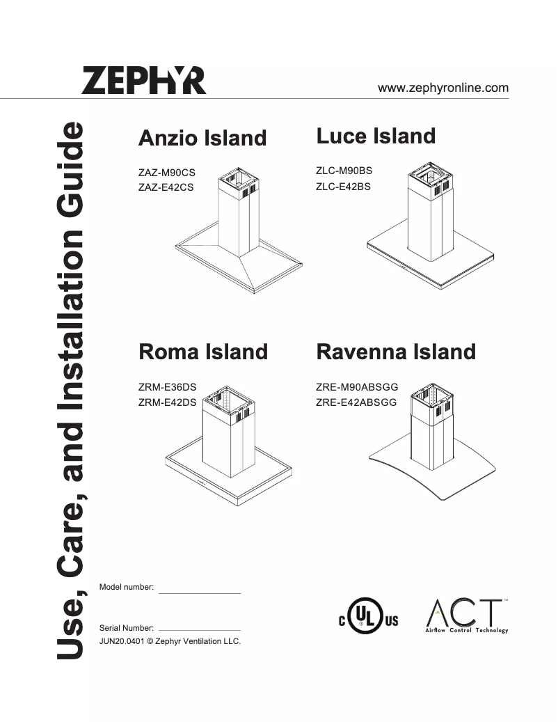 Imagen de la primera página del manual del dispositivo Ravenna Island ZRE-M90ABSGG
