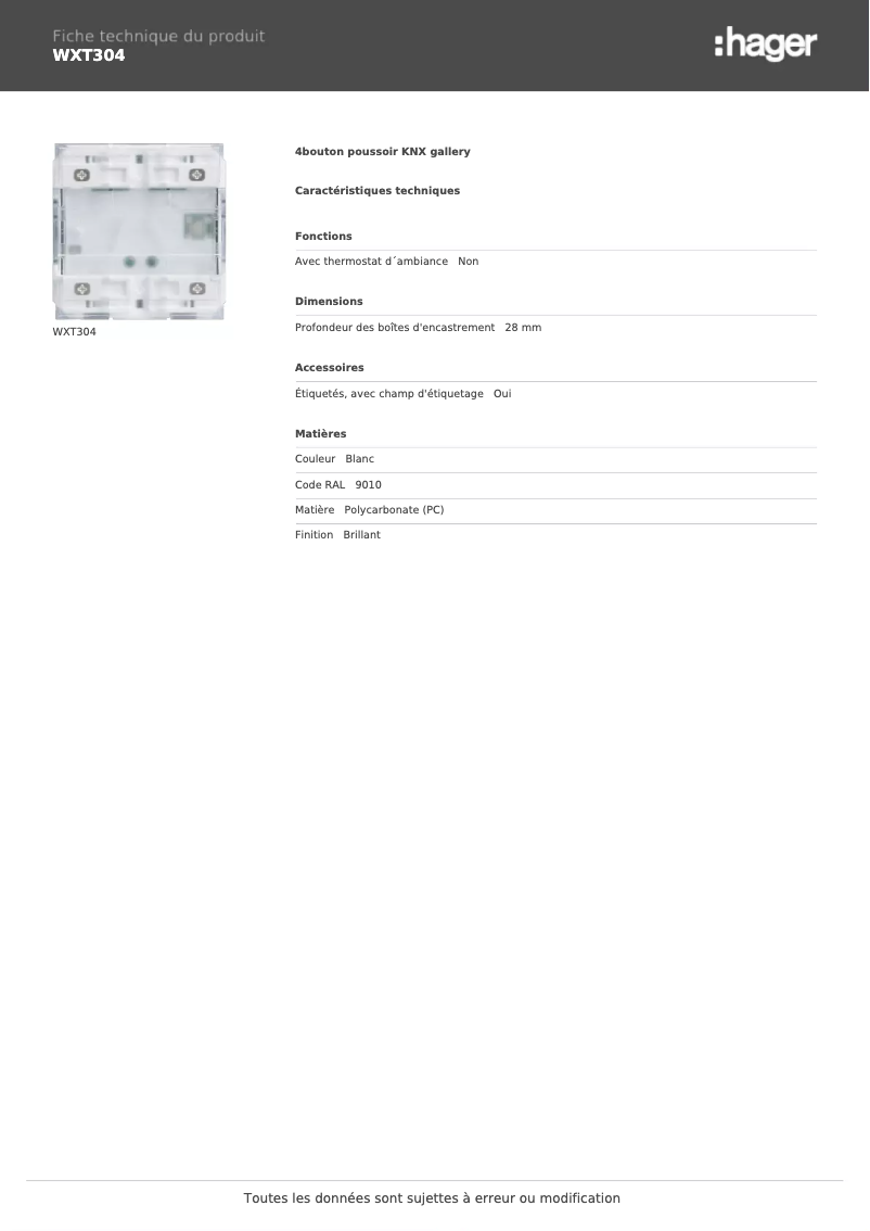 Imagen de la primera página del manual del dispositivo WXT304