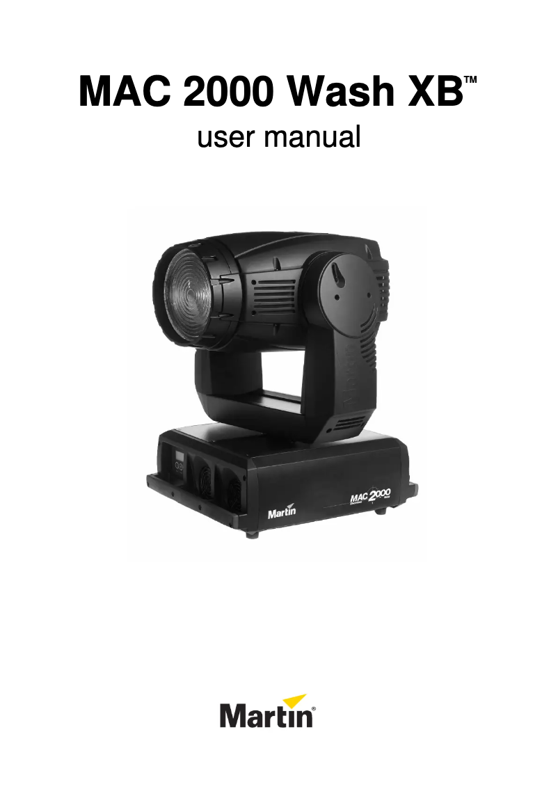 Página 1 del manual Manual de usuario Martin MAC 2000 Wash XB